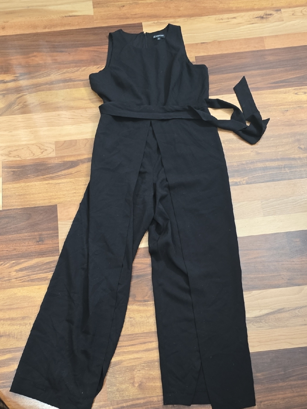 Black Sleeveless Wrap Jumpsuit
